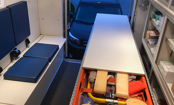 Ambulance close-up Stretcher